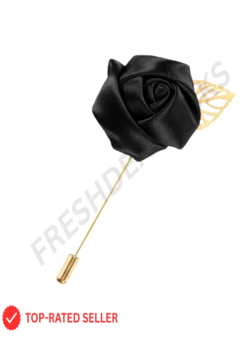 Mens Flower Lapel Pin Brooch Ribbon Rose Metal Suit Pin Wedding Party Corsage
